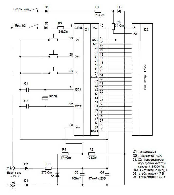 микросхема УР5701ВИ03 рисунок-схема работы