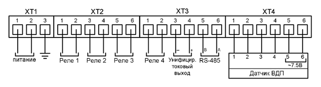 Схема подключения измерителя ИК-1-ТК-1