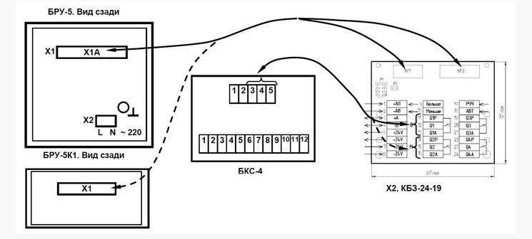 Схема подключения блока БРУ-5