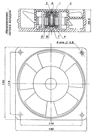 Конструкция вентиляторов ВН-2, ВН-2В