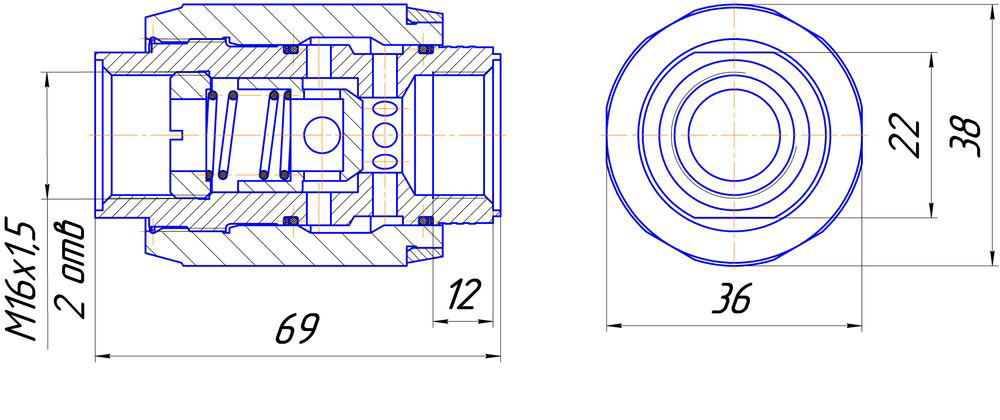 Схема габаритных размеров дросселя ДЛК 8,3-2М
