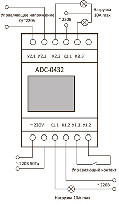 Схема циклического таймера ADC-0432