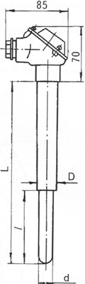 Рис.1. Габаритный чертеж термопреобразователей ТПР-1788, ТПП-1788