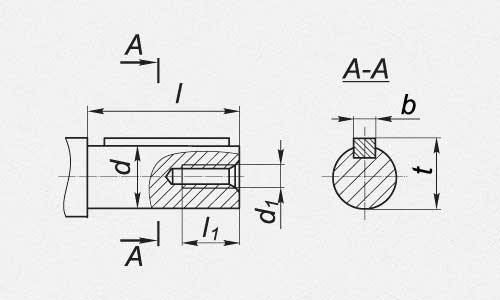 Размеры выходных валов мотор-редукторов МЧ2-100, МЧ2-125, МЧ2-160, мм
